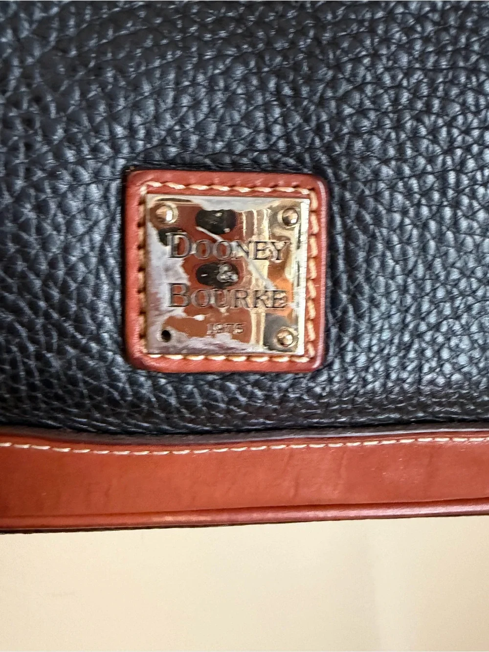 Dooney & Bourke Zip Zip Satchel Black Pebble Grain Leather Satchel Purse Handbag